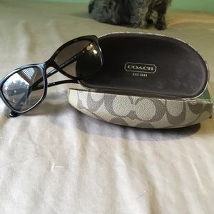 Dark Tortoise Silver/Gold Flower Coach Sunglasses